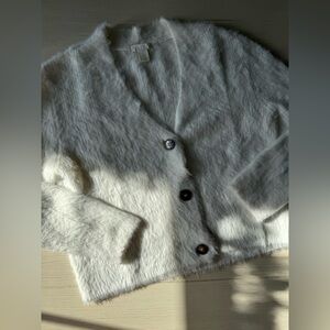 H&M Soft Cream Fuzzy Cardigan